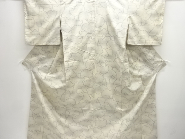 JAPANESE KIMONO / ANTIQUE KIMONO / SILK / TSUMUGI / WOVEN PLANTS